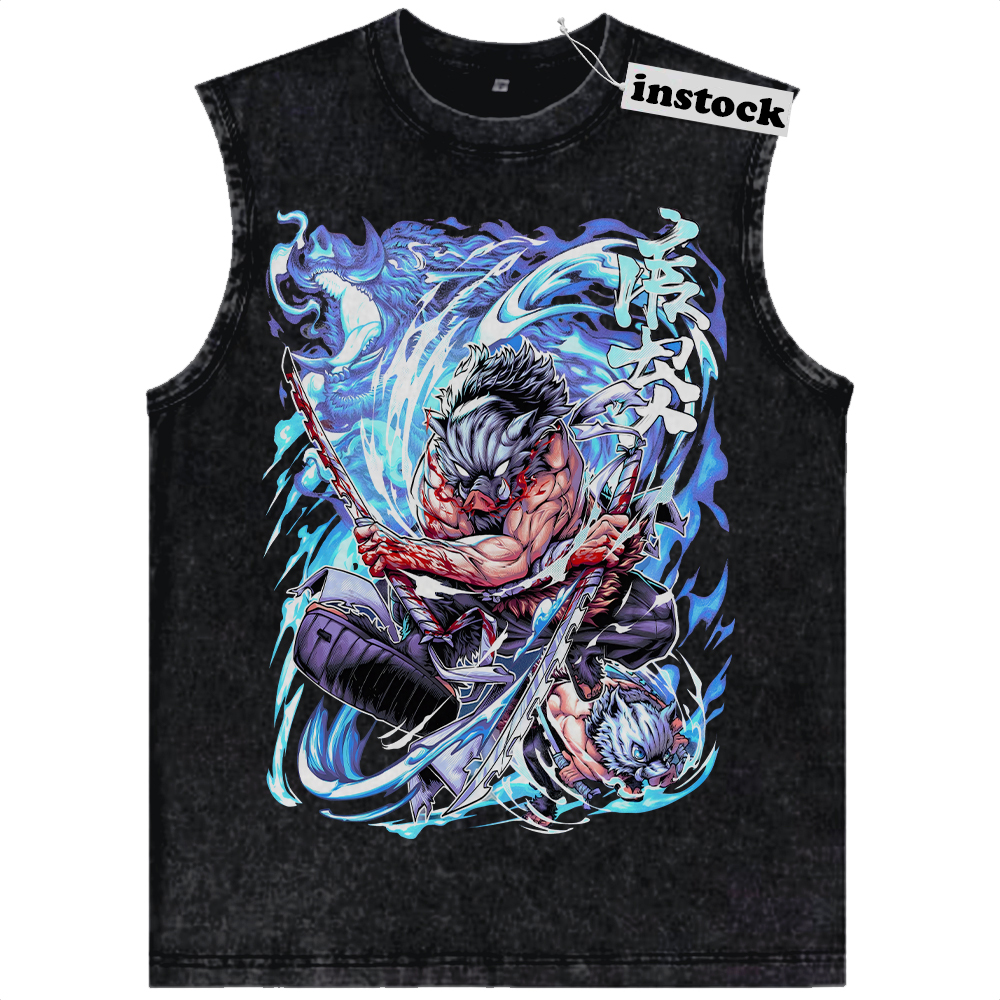 Inosuke Hashibira Tank Top, Demon Slayer Tank Top, Anime Tank Top, Vintage Tank Top