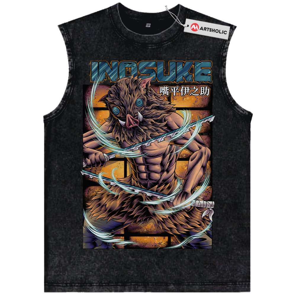 Inosuke Hashibira Tank Top, Demon Slayer Tank Top, Anime Tank Top, Vintage Tank Top