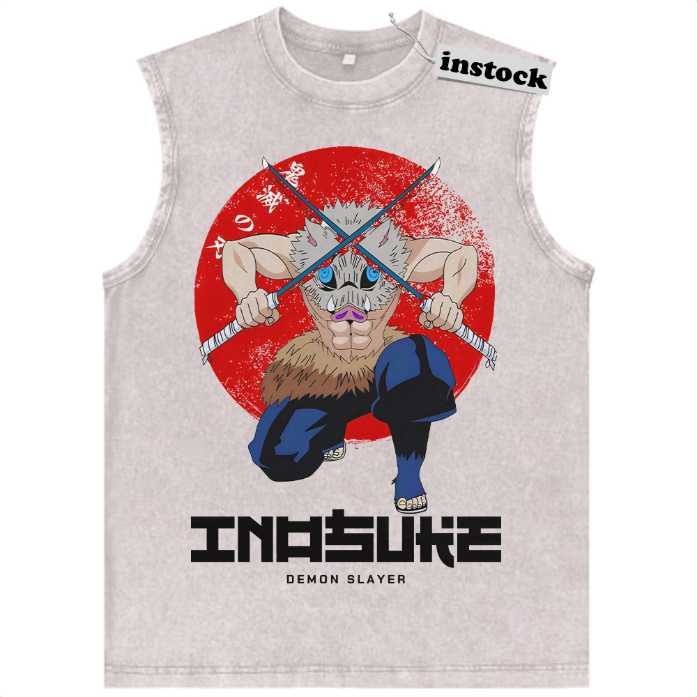 Inosuke Hashibira Tank Top, Demon Slayer Tank Top, Anime Tank Top, Vintage Tank Top