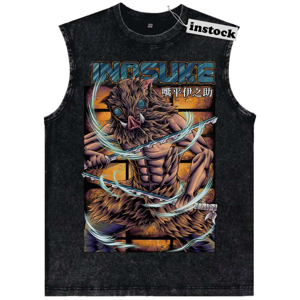 Inosuke Hashibira Tank Top, Demon Slayer Tank Top, Anime Tank Top, Vintage Tank Top