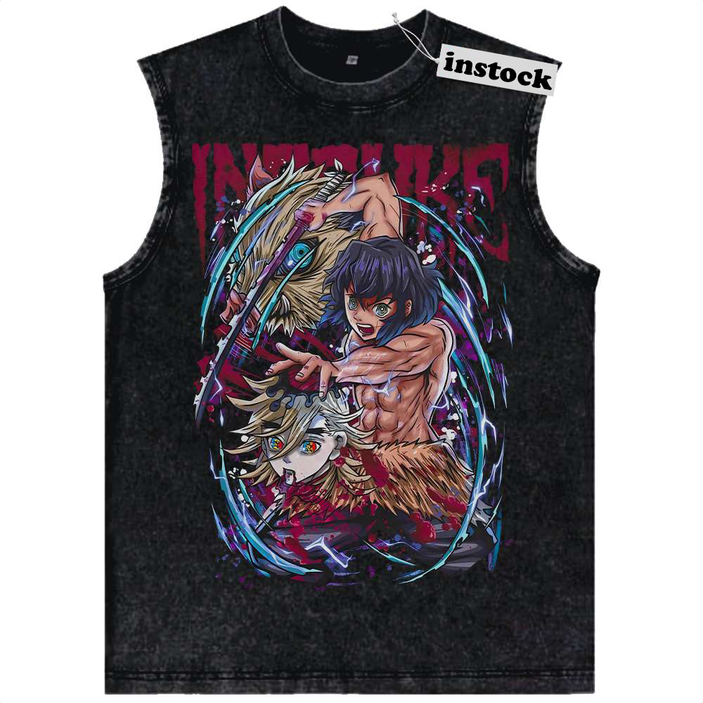 Inosuke Hashibira Tank Top, Demon Slayer Tank Top, Anime Tank Top, Vintage Tank Top