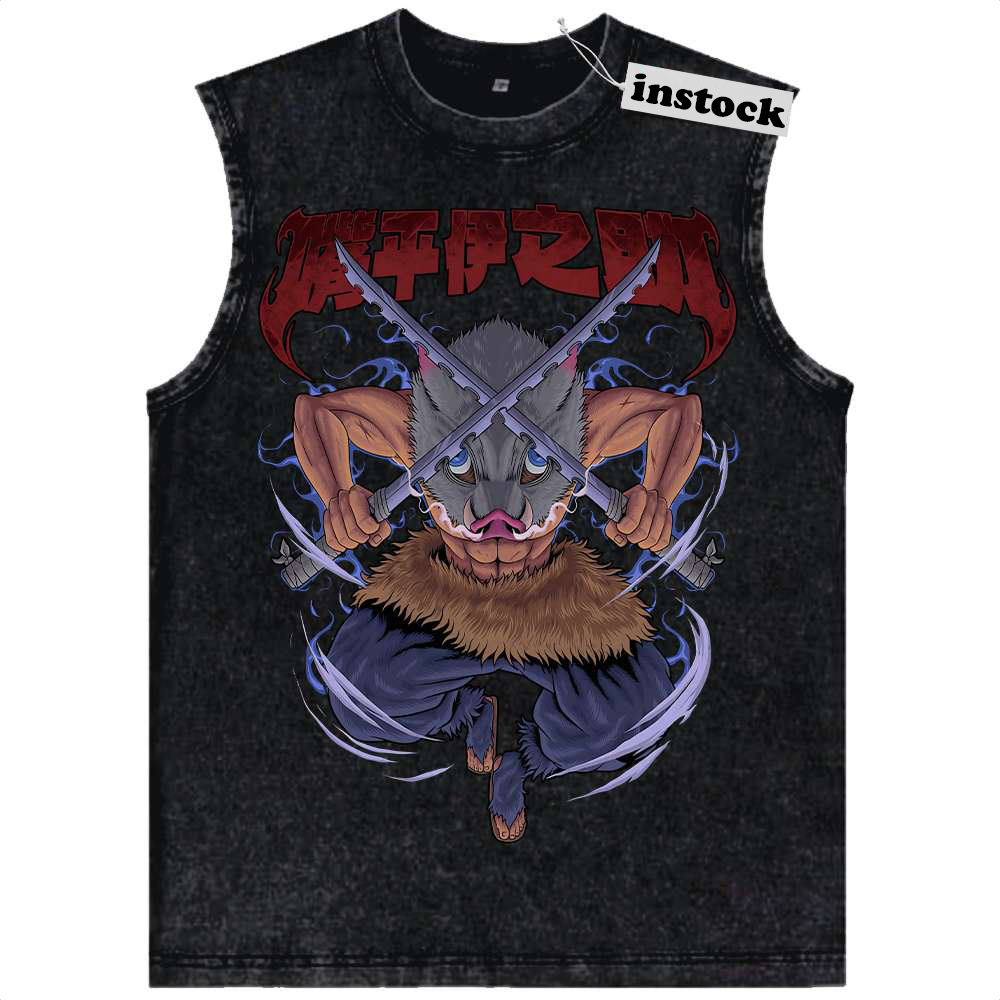 Inosuke Hashibira Tank Top, Demon Slayer Tank Top, Anime Tank Top, Vintage Tank Top