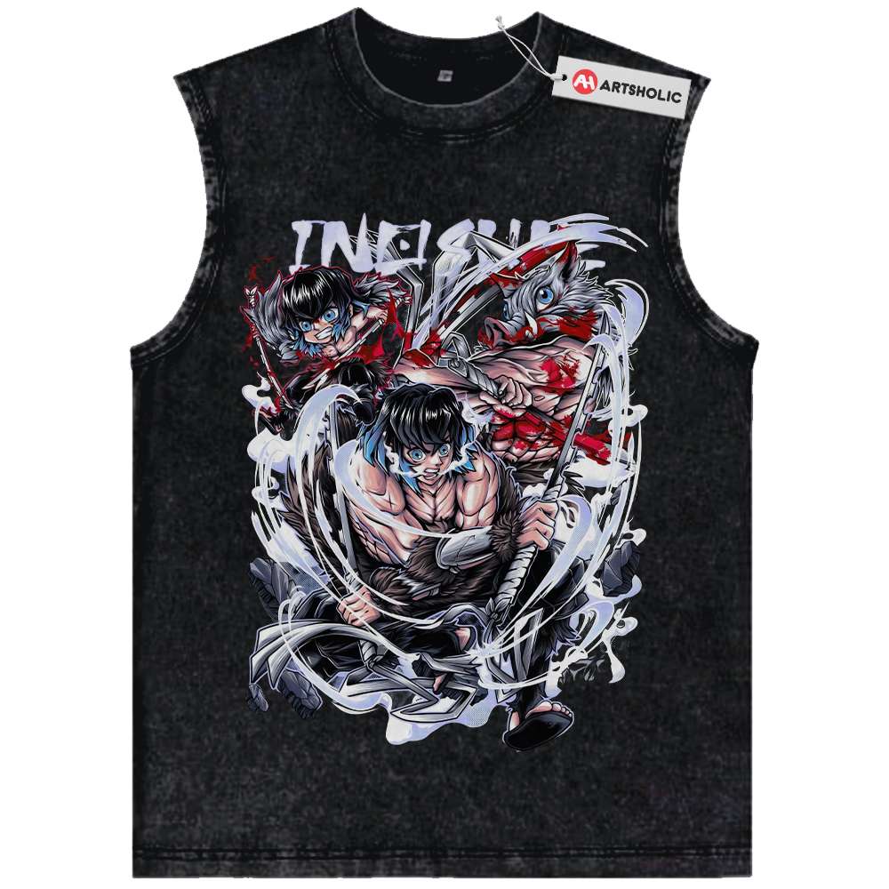 Inosuke Hashibira Tank Top, Demon Slayer Tank Top, Anime Tank Top, Vintage Tank Top