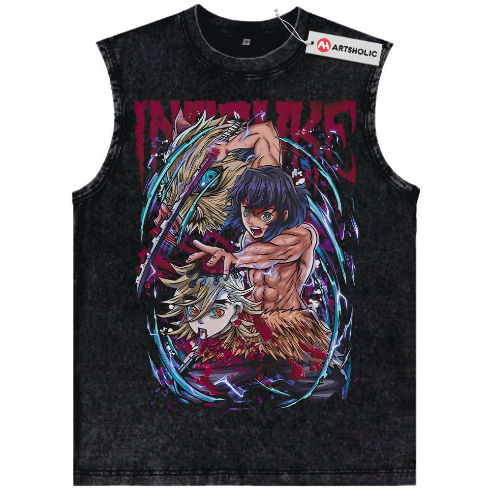Inosuke Hashibira Tank Top, Demon Slayer Tank Top, Anime Tank Top, Vintage Tank Top