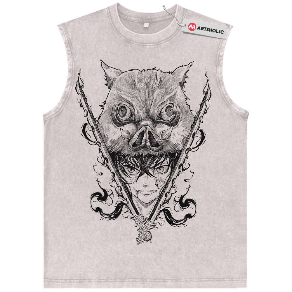 Inosuke Hashibira Tank Top, Demon Slayer Tank Top, Anime Tank Top, Vintage Tank Top