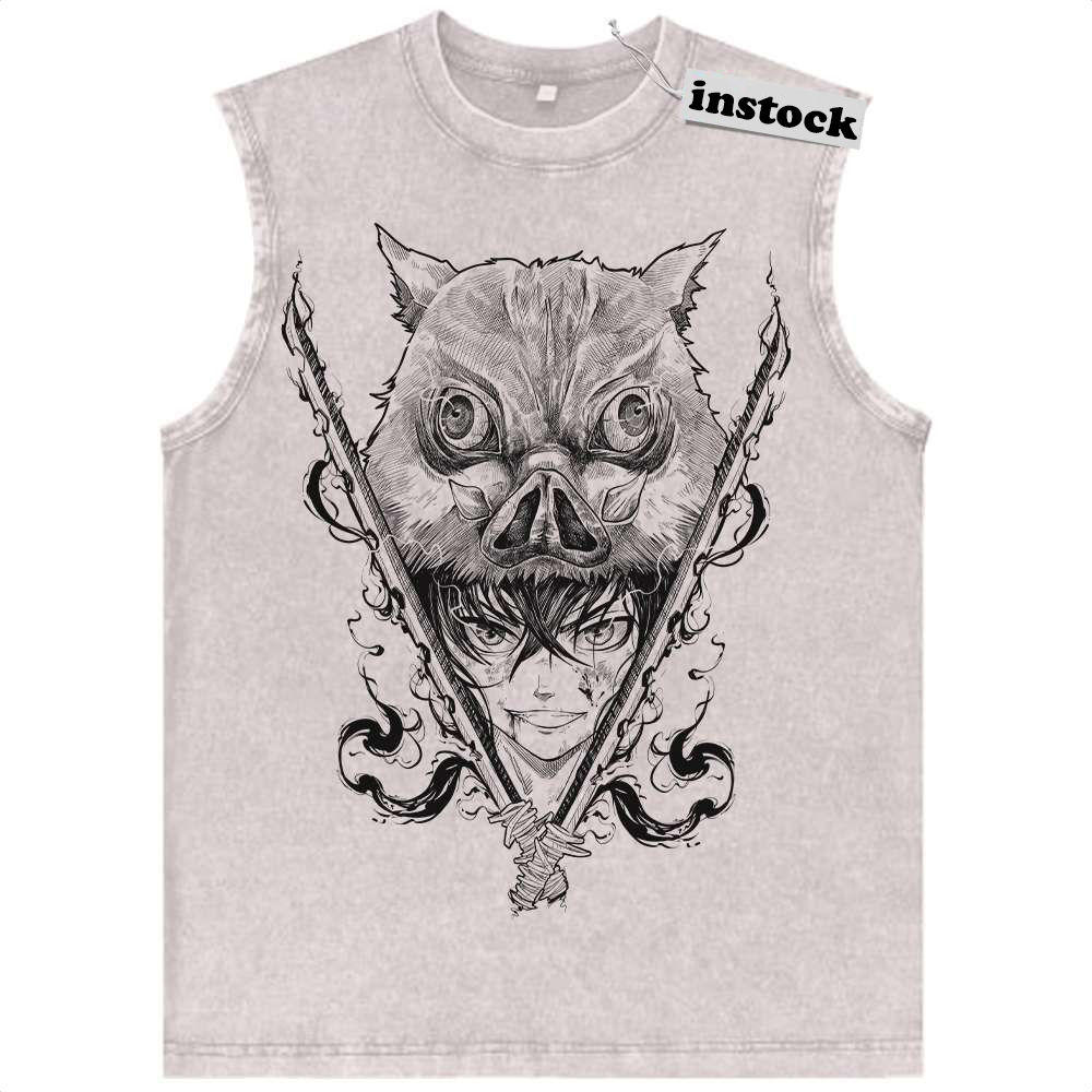 Inosuke Hashibira Tank Top, Demon Slayer Tank Top, Anime Tank Top, Vintage Tank Top