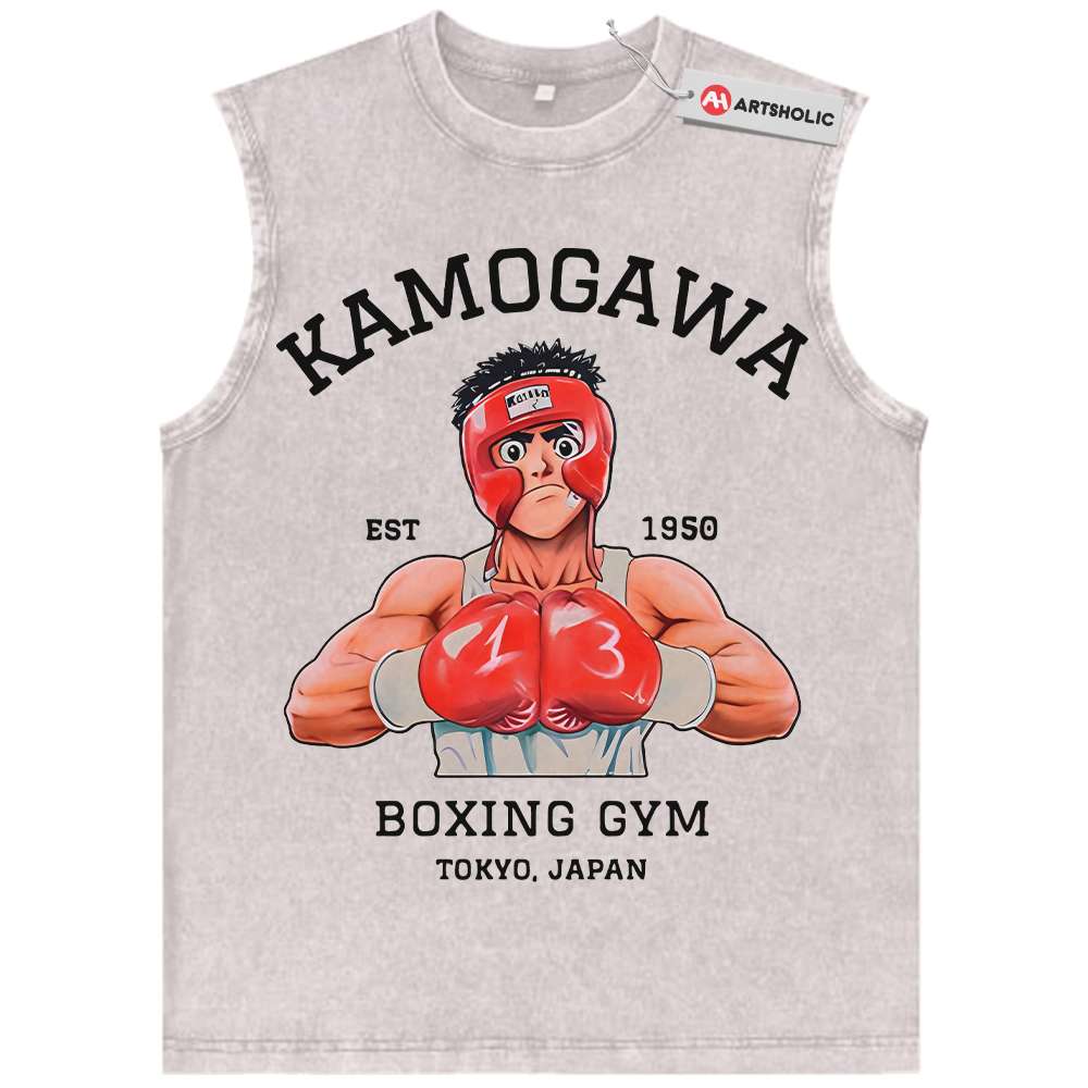 Alternative view of Ippo Makunouchi Tank Top, Hajime no Ippo Tank Top, Anime Tank Top, Vintage Tank Top