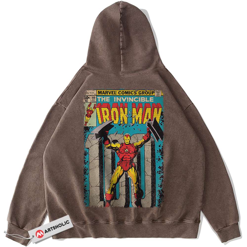 Alternative view of Iron Man Hoodie, Marvel Comics Hoodie, Vintage Hoodie