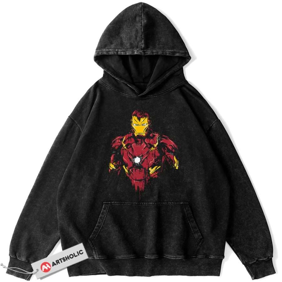 Alternative view of Iron Man Hoodie, Marvel Comics Hoodie, Vintage Hoodie