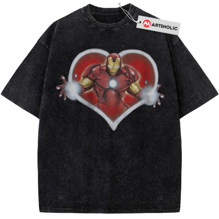 Alternative view of Iron Man Shirt, Valentine's Day Shirt, Marvel Comics Shirt, Vintage T-Shirt