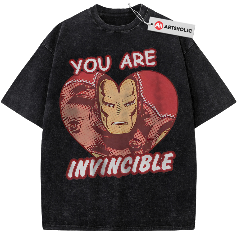 Alternative view of Iron Man Shirt, Valentine's Day Shirt, Marvel Comics Shirt, Vintage Tee