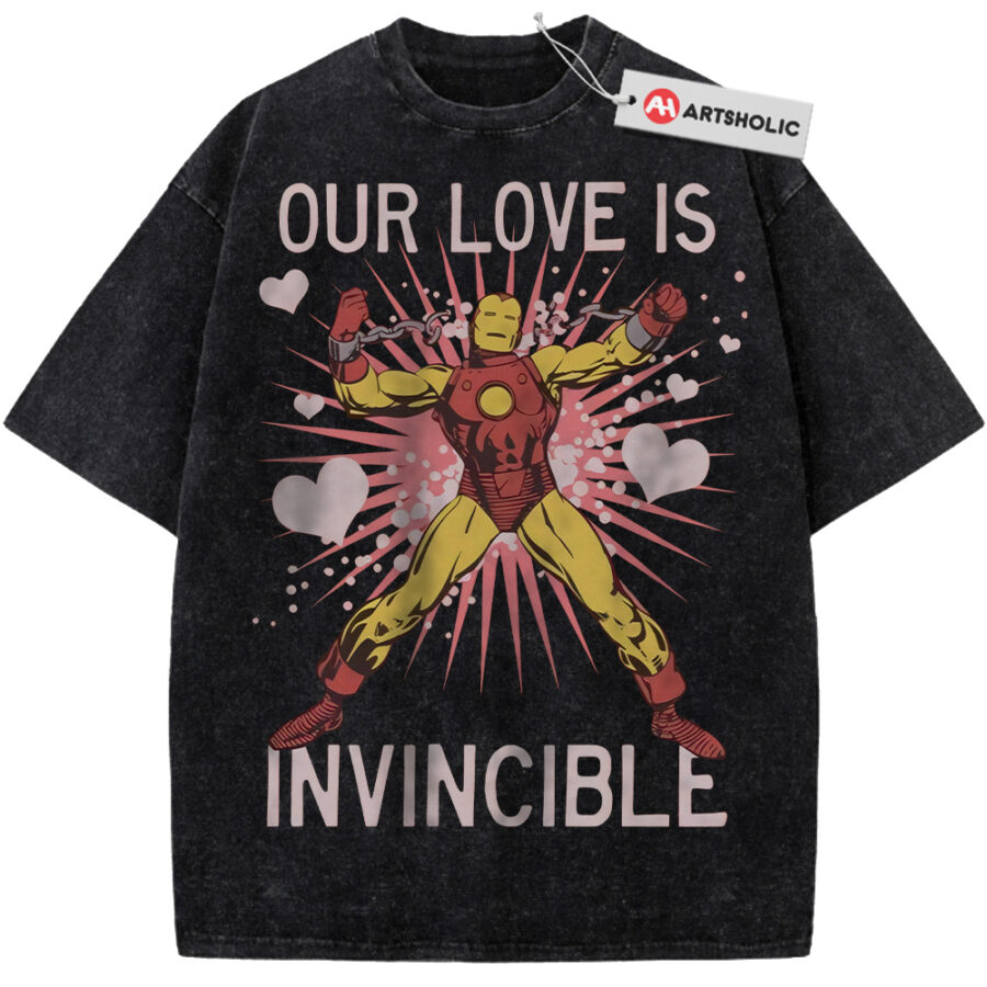 Alternative view of Iron Man Shirt, Valentine's Day Shirt, Marvel Comics Shirt, Vintage Tee