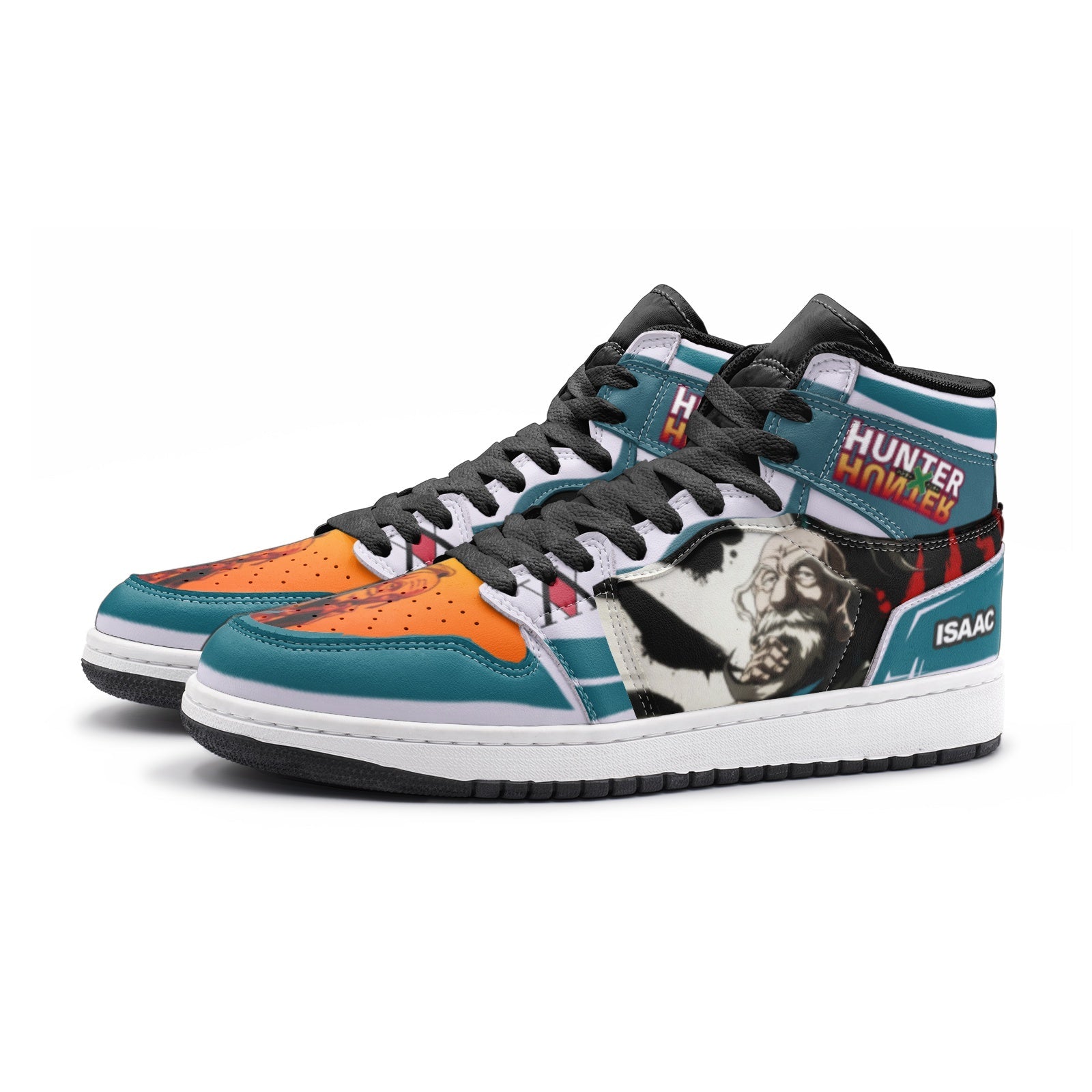 Alternative view of Isaac Netero Hunter V2 Custom Sneaker Mid 1 Basketball Shoes - Otaku Hall