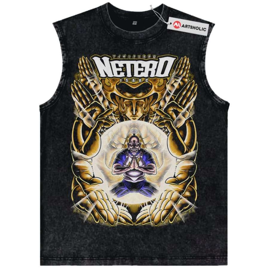 Alternative view of Isaac Netero Tank Top, Hunter x Hunter Tank Top, HxH Tank Top, Anime Tank Top, Vintage Tank Top
