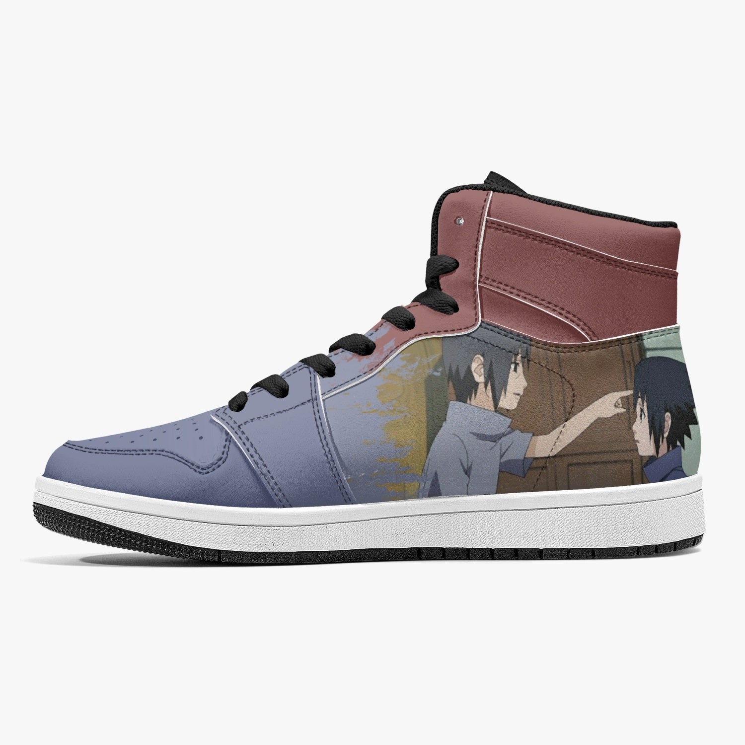 Alternative view of Itachi and Sasuke Clan Ninja Custom Sneaker Mid 1 Basketball Shoes - Otaku Hall