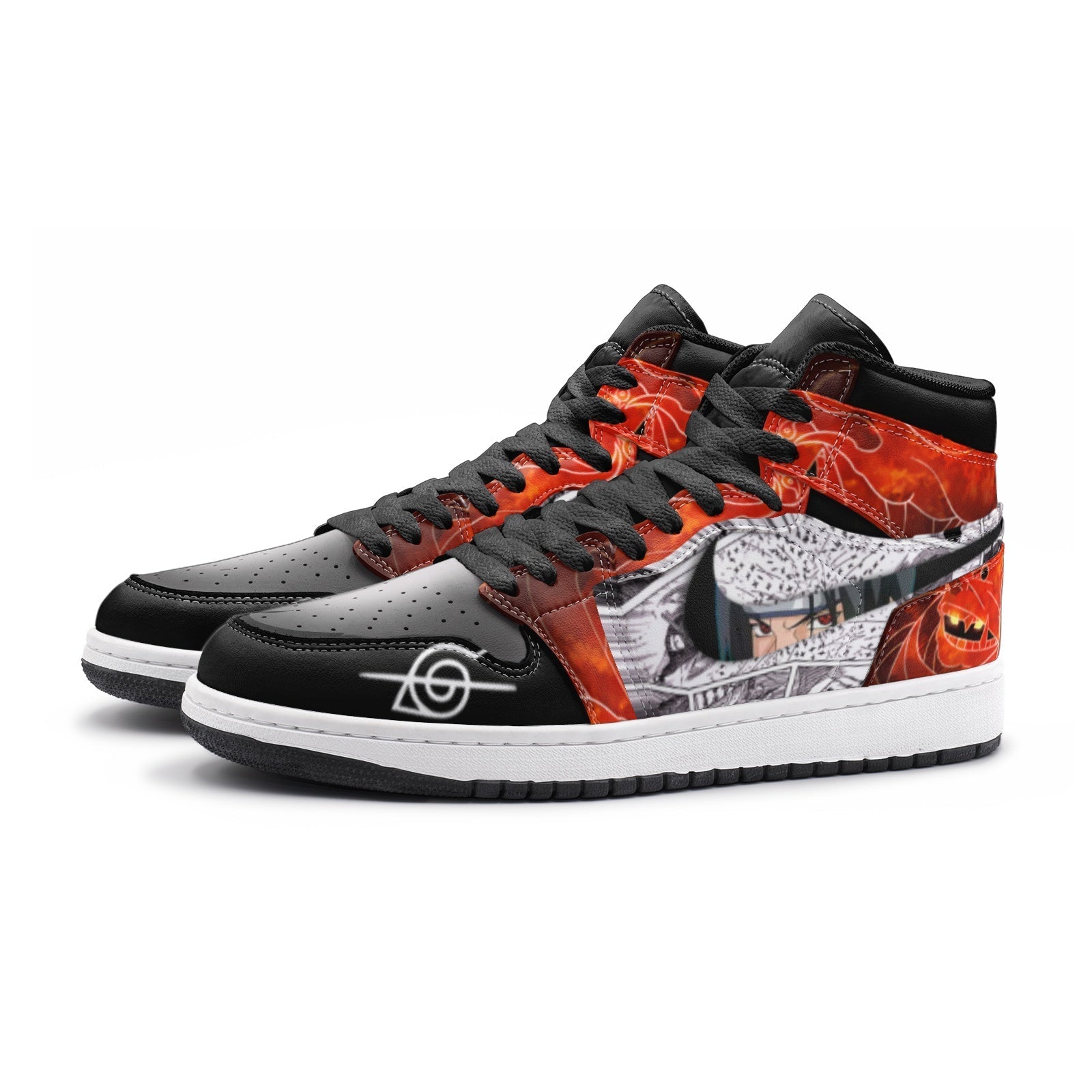 Alternative view of Itachi and Sasuke Clan Susano Ninja V2 Custom Sneaker Mid 1 Basketball Shoes - Otaku Hall