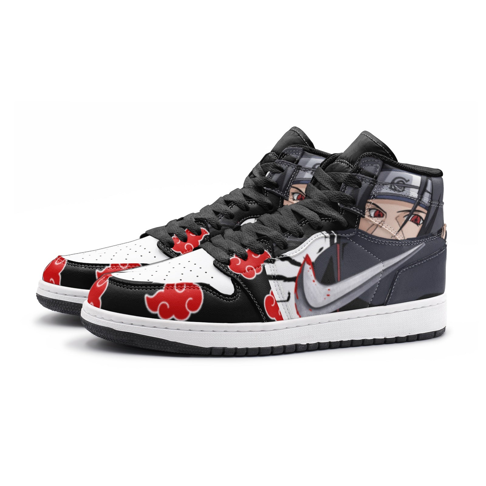 Alternative view of Itachi Clan V3 Ninja Custom Sneaker Mid 1 Basketball Shoes - Otaku Hall