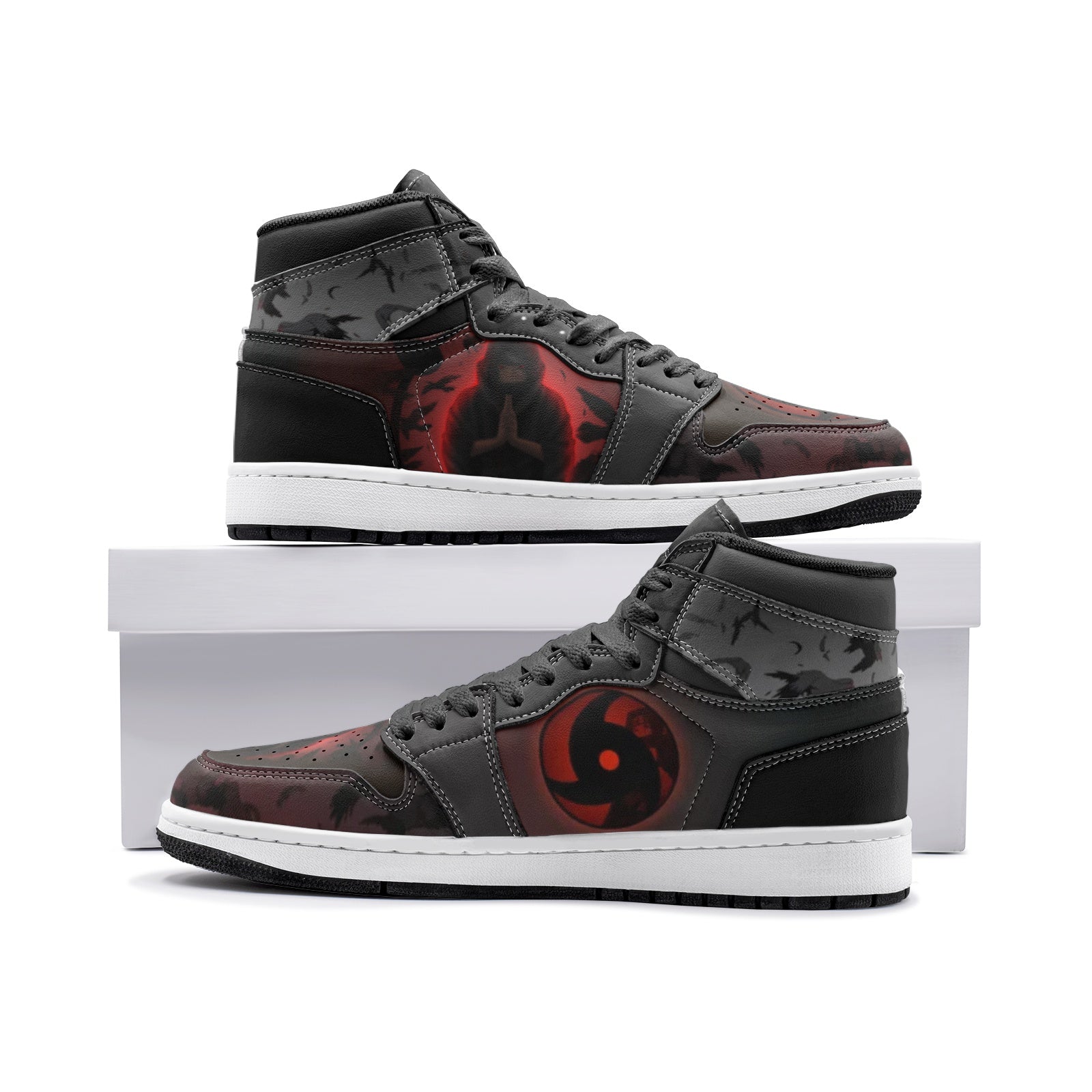 Itachi Uchicha Naruto Custom Sneaker Mid 1 Basketball Shoes - Otaku Hall