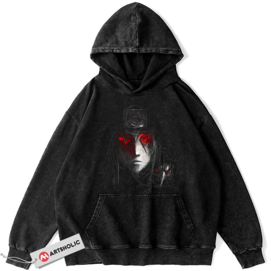 Alternative view of Itachi Uchiha Hoodie, Akatsuki Hoodie, Naruto Hoodie, Anime Hoodie, Vintage Hoodie