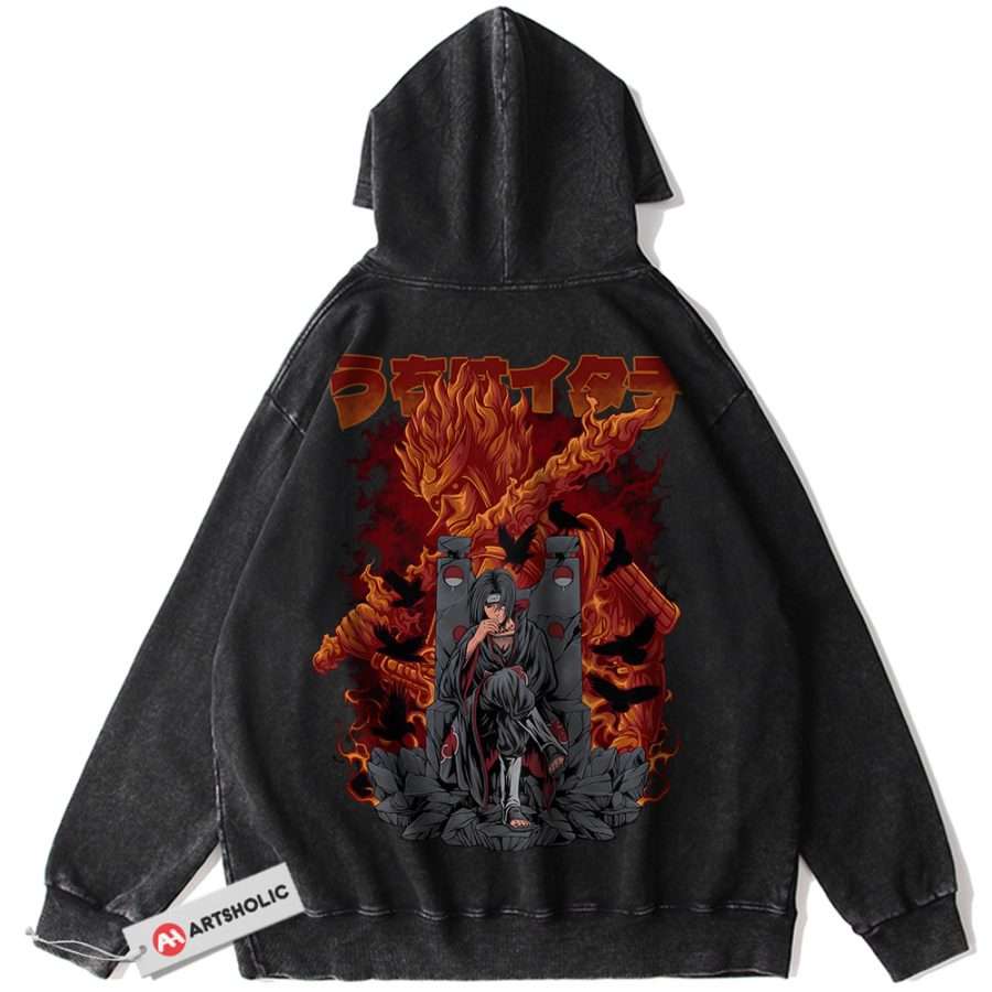 Alternative view of Itachi Uchiha Hoodie, Akatsuki Hoodie, Naruto Hoodie, Anime Hoodie, Vintage Hoodie