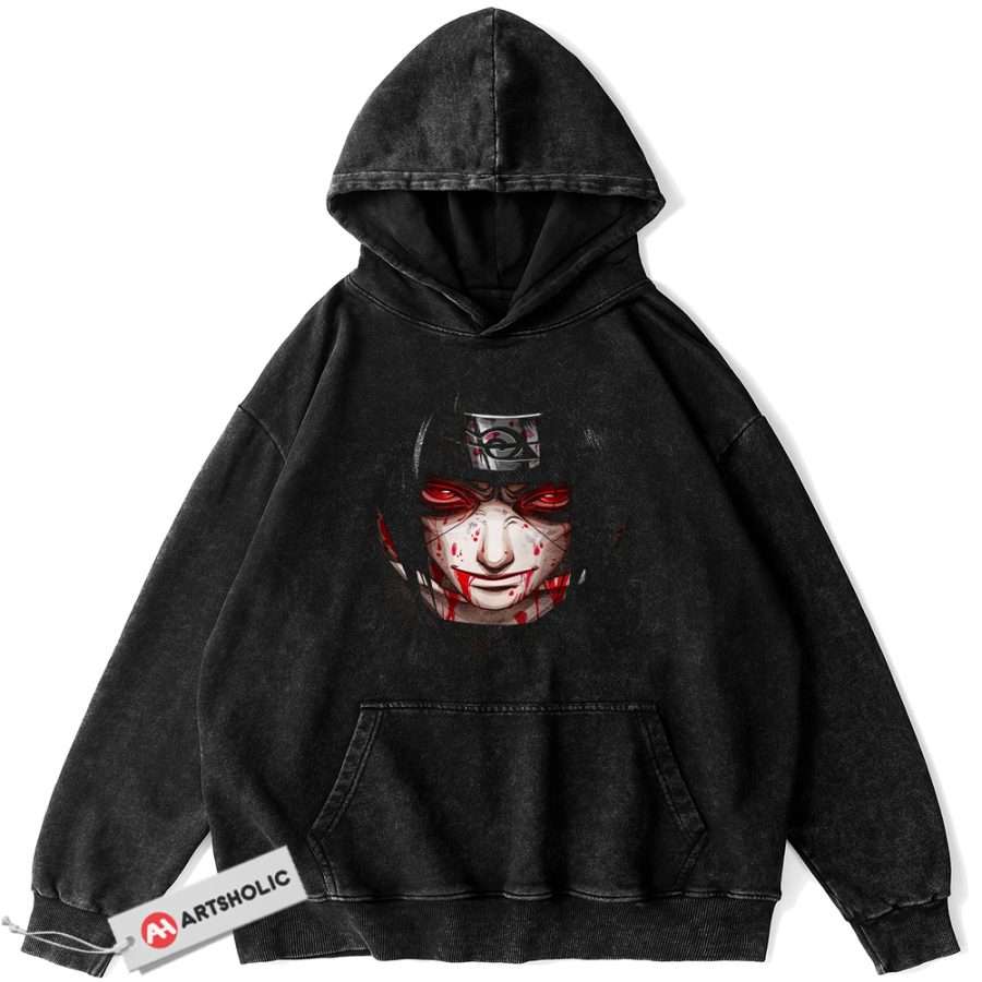 Alternative view of Itachi Uchiha Hoodie, Naruto Hoodie, Anime Hoodie, Vintage Hoodie