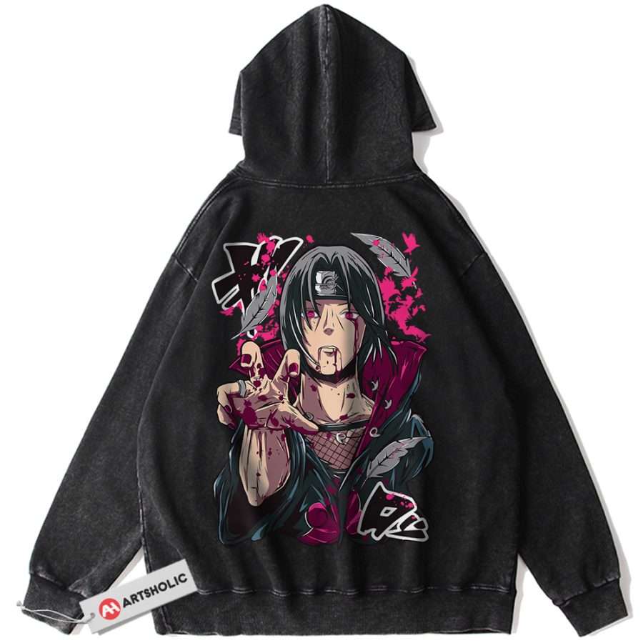 Alternative view of Itachi Uchiha Hoodie, Naruto Hoodie, Anime Hoodie, Vintage Hoodie