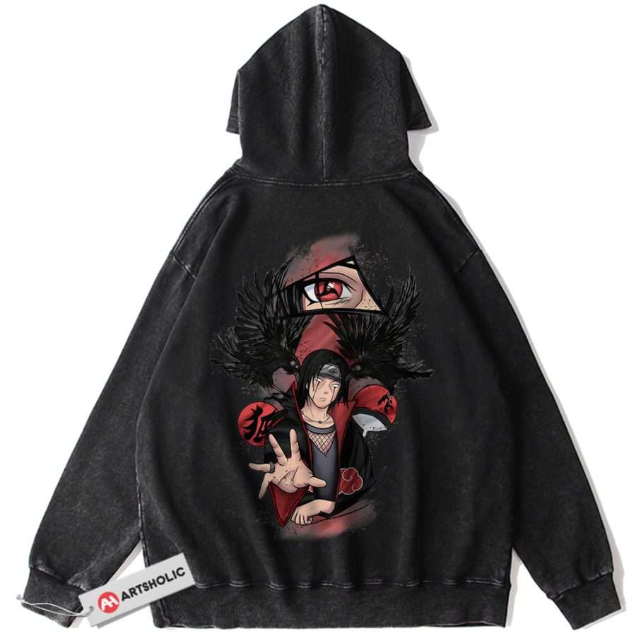 Alternative view of Itachi Uchiha Hoodie, Naruto Hoodie, Anime Hoodie, Vintage Hoodie
