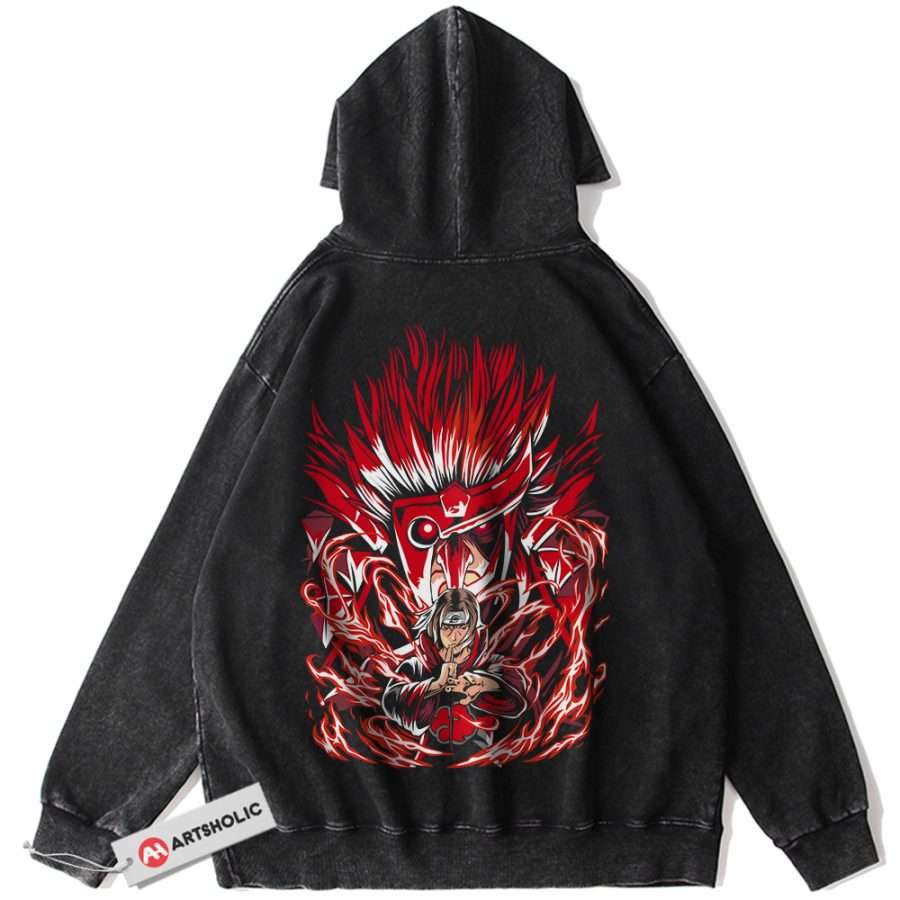 Alternative view of Itachi Uchiha Hoodie, Naruto Hoodie, Anime Hoodie, Vintage Hoodie
