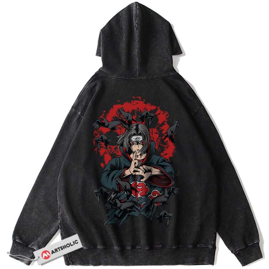 Alternative view of Itachi Uchiha Hoodie, Naruto Hoodie, Anime Hoodie, Vintage Hoodie