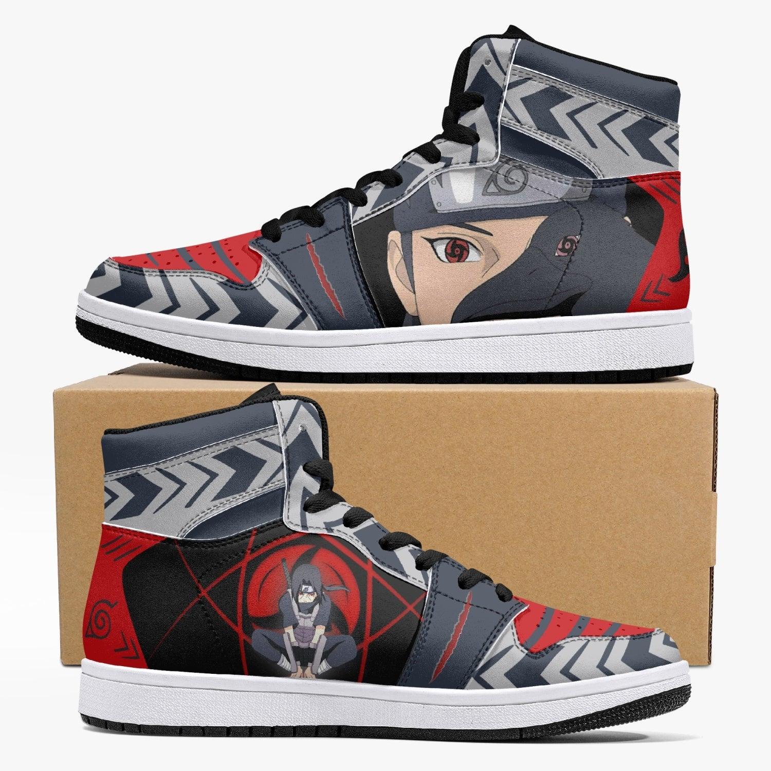 Itachi Uchiha Naruto Custom Sneaker Mid 1 Basketball Shoes - Otaku Hall