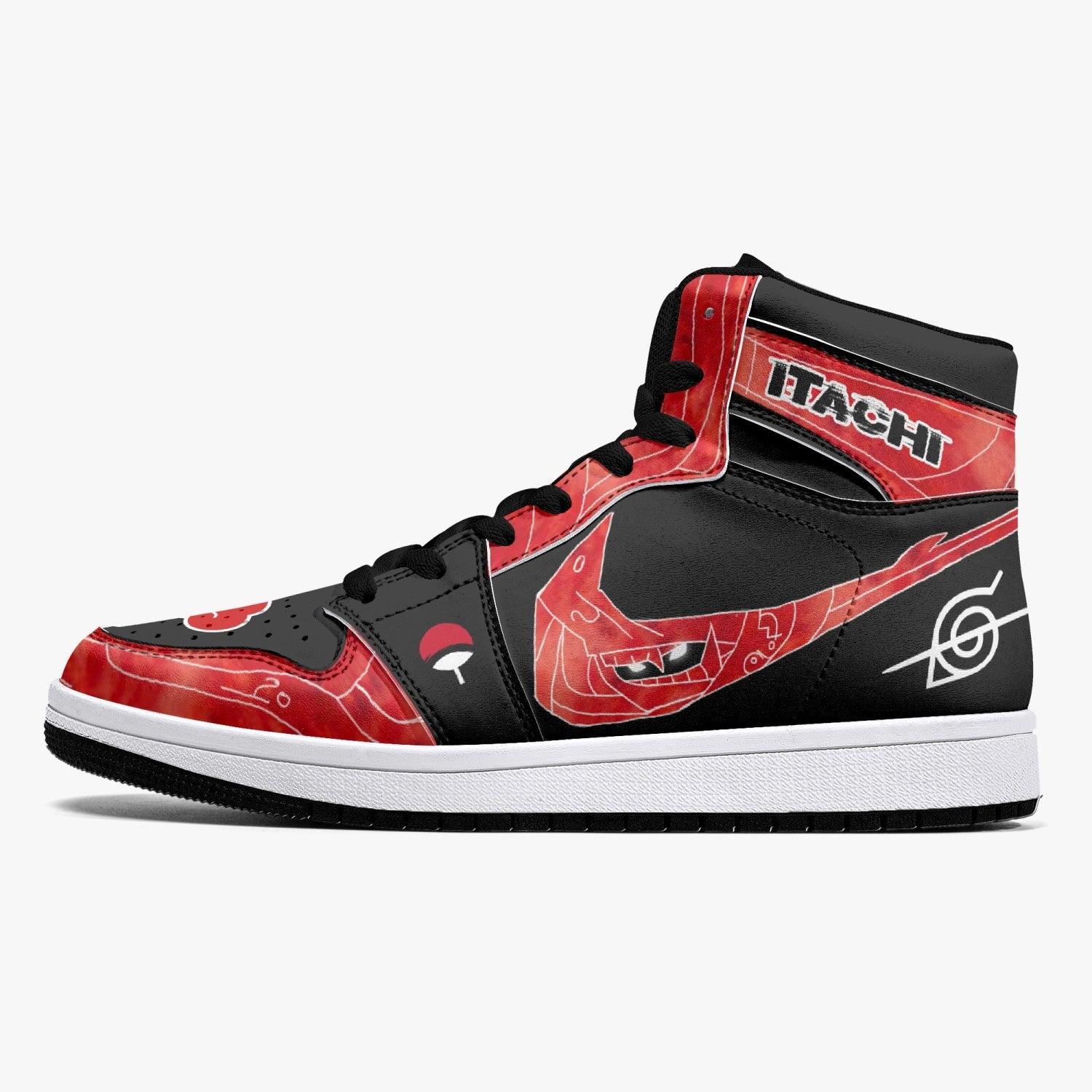 Alternative view of Itachi Uchiha Naruto V4 Custom Sneaker Mid 1 Basketball Shoes - Otaku Hall