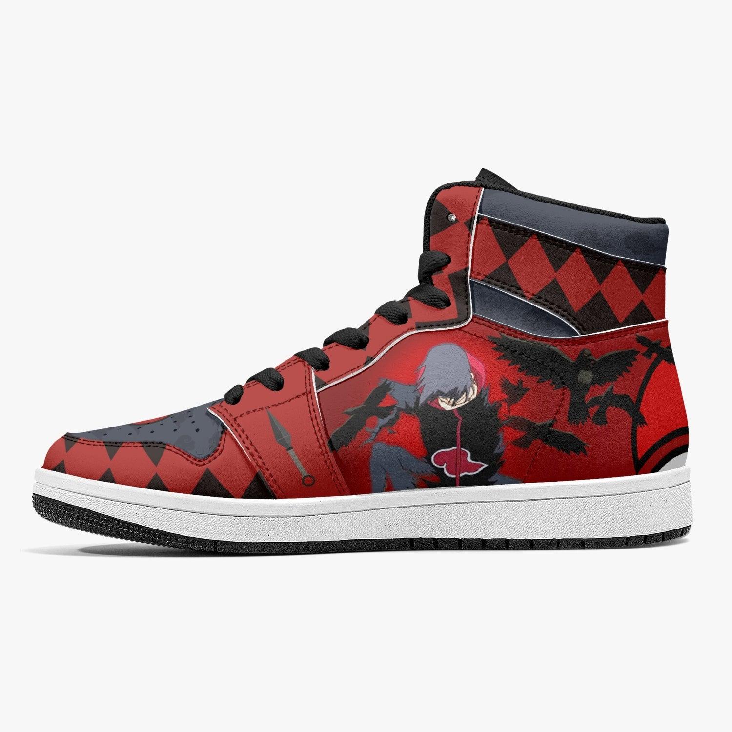Alternative view of Itachi Uchiha Naruto V5 Custom Sneaker Mid 1 Basketball Shoes - Otaku Hall