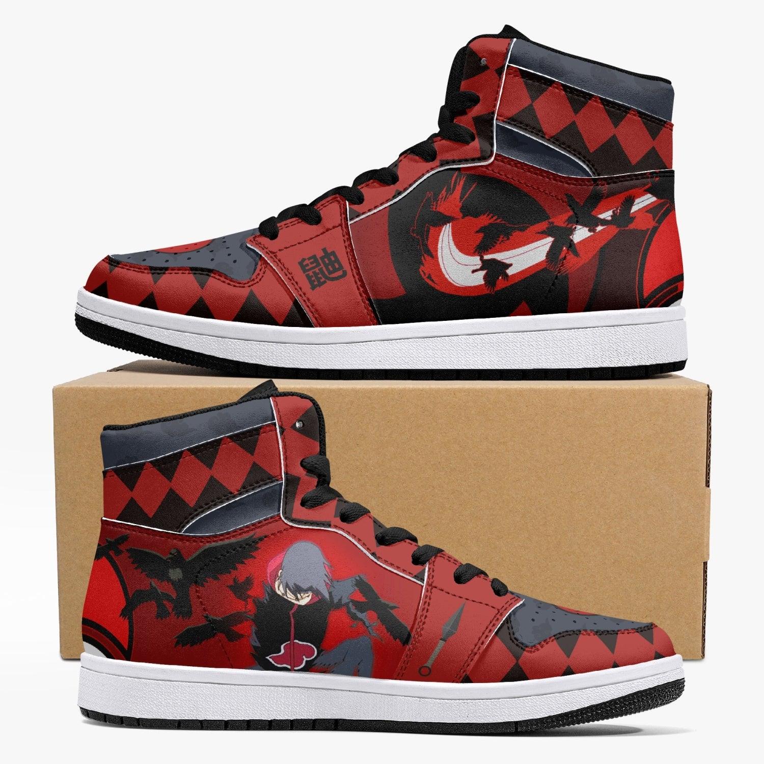 Itachi Uchiha Naruto V5 Custom Sneaker Mid 1 Basketball Shoes - Otaku Hall
