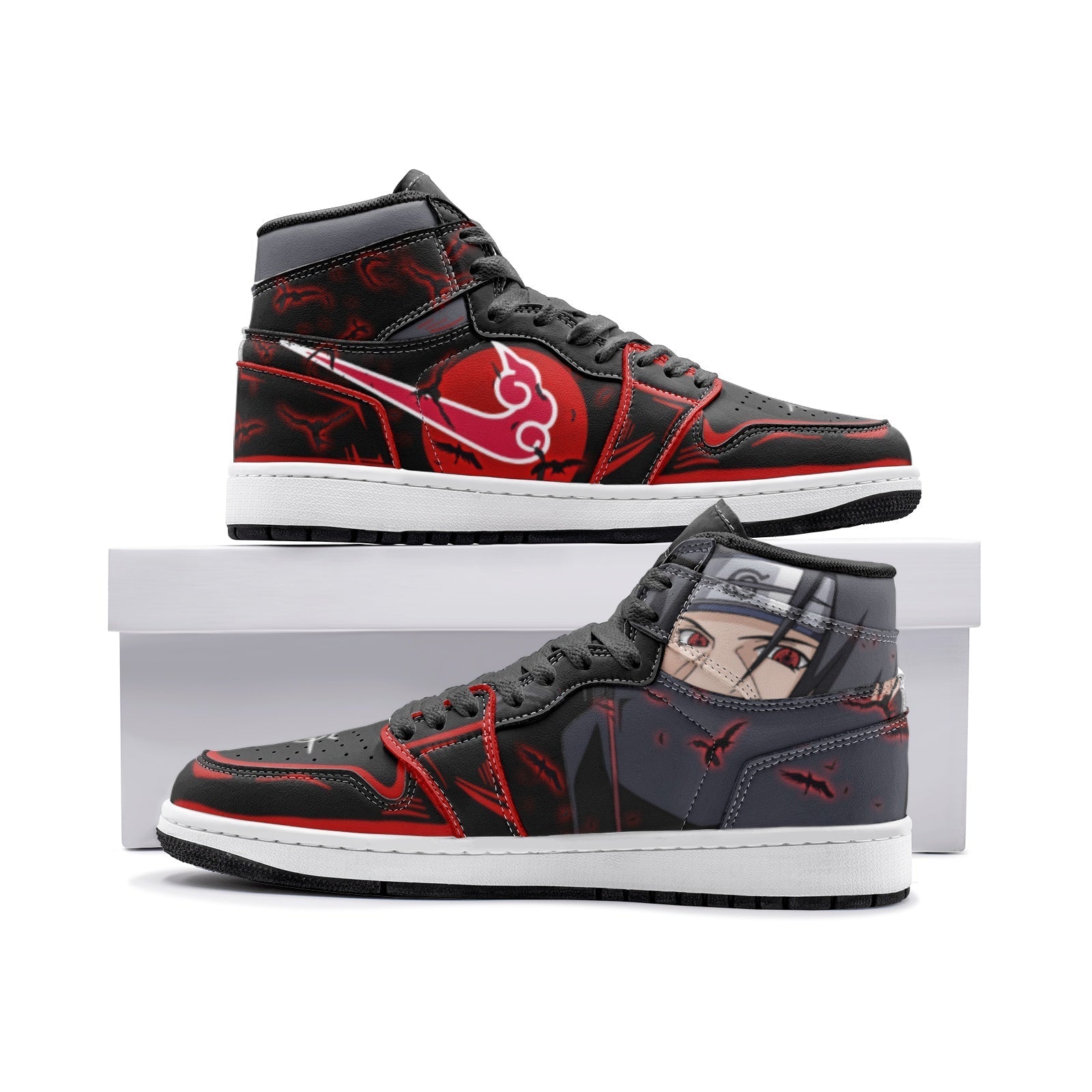 Itachi Uchiha Naruto V6 Custom Sneaker Mid 1 Basketball Shoes - Otaku Hall
