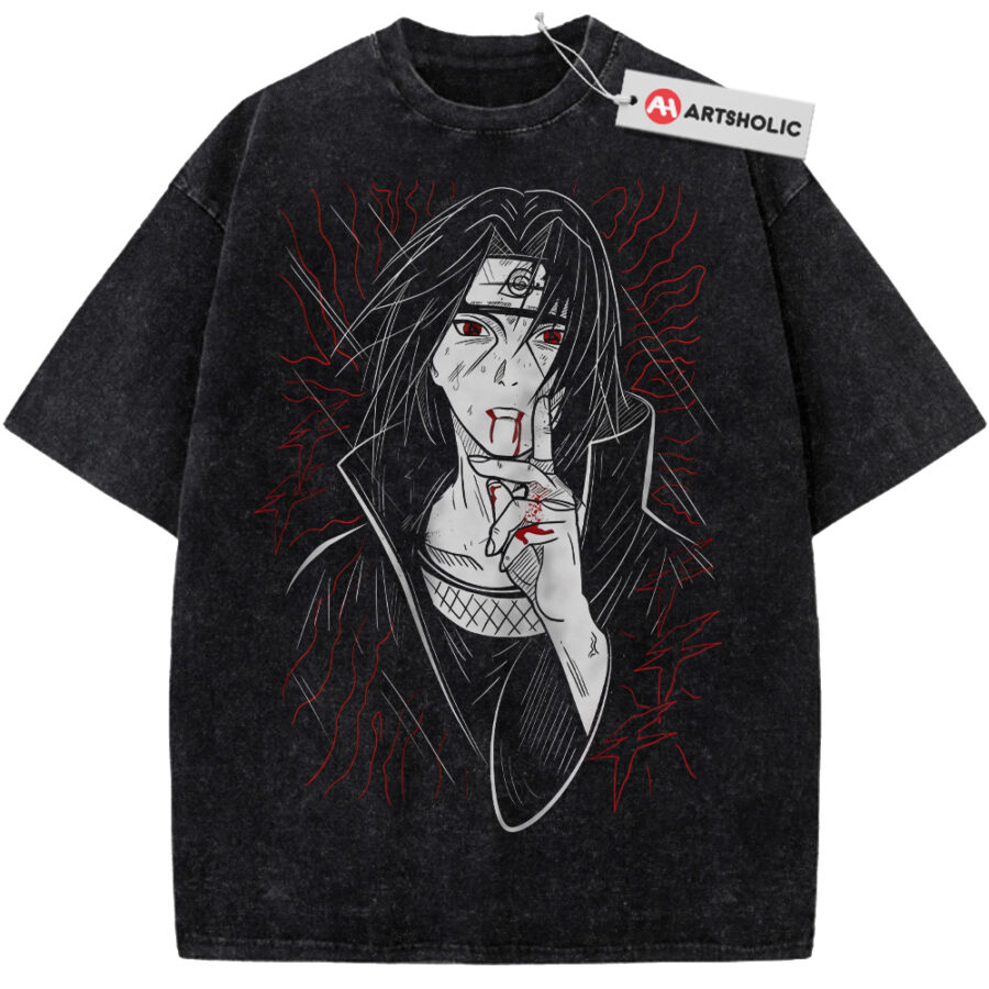 Alternative view of Itachi Uchiha Shirt, Akatsuki Shirt, Naruto Shirt, Anime Shirt, Vintage T-Shirt