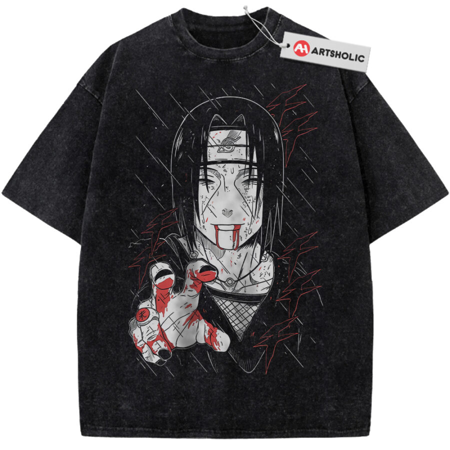 Alternative view of Itachi Uchiha Shirt, Akatsuki Shirt, Naruto Shirt, Anime Shirt, Vintage T-Shirt