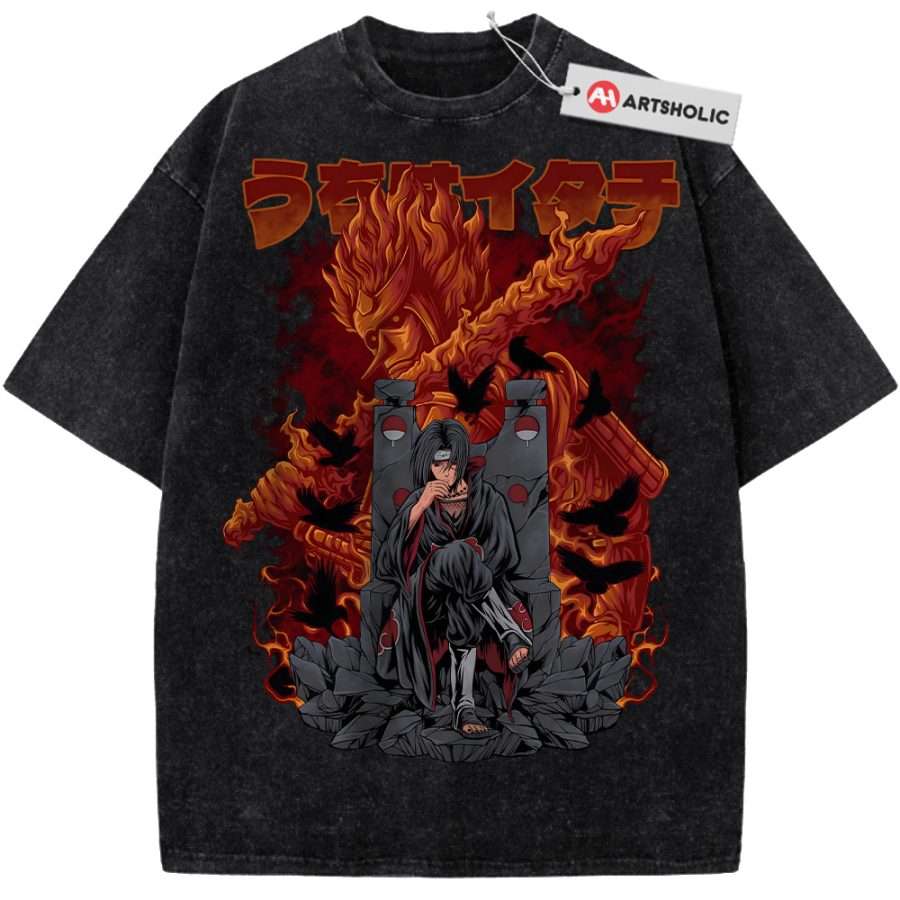 Alternative view of Itachi Uchiha Shirt, Akatsuki Shirt, Naruto Shirt, Anime Shirt, Vintage Tee