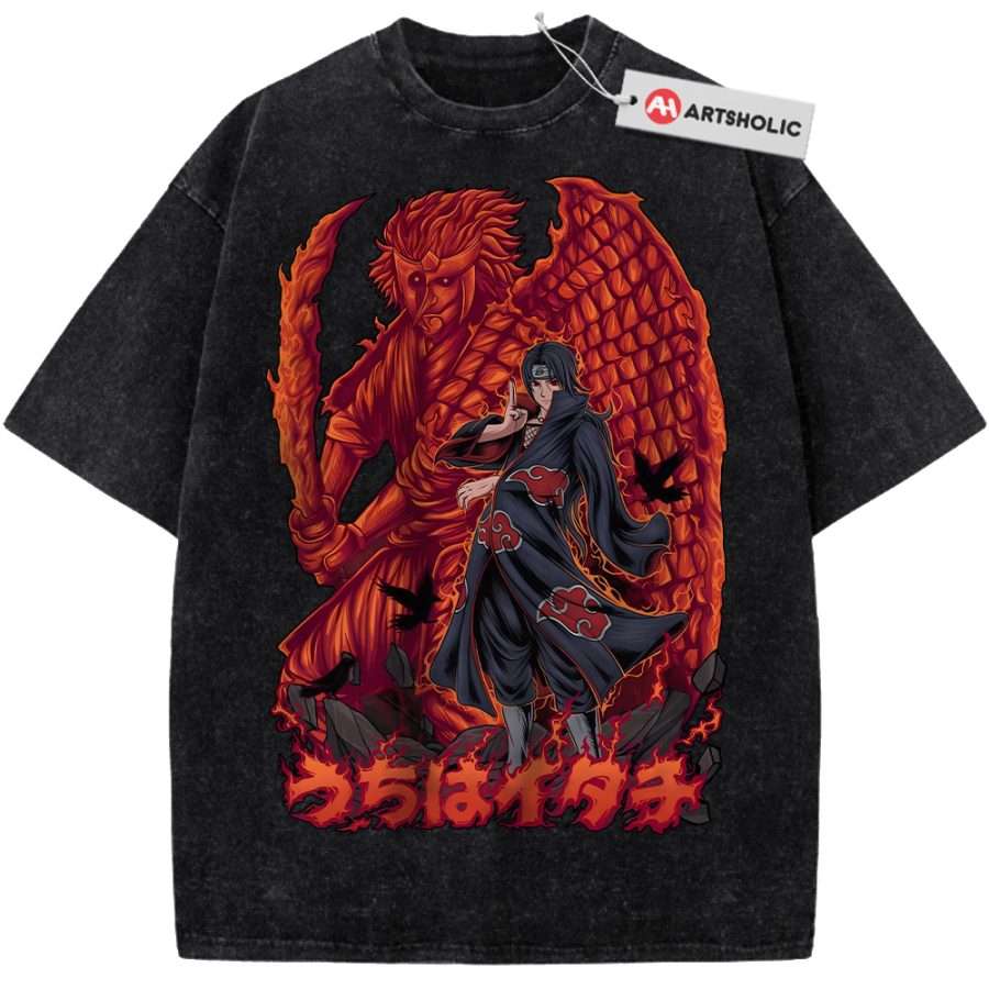 Alternative view of Itachi Uchiha Shirt, Akatsuki Shirt, Naruto Shirt, Anime Shirt, Vintage Tee