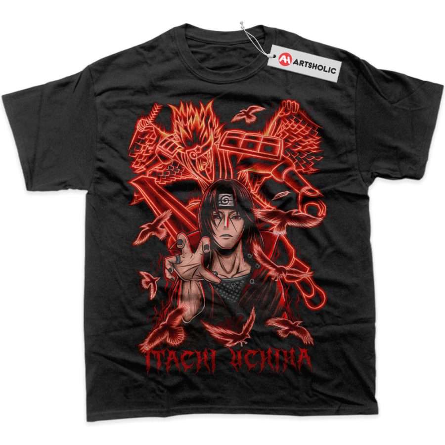 Alternative view of Itachi Uchiha Shirt, Naruto Shirt, Anime Shirt, Graphic T-Shirt