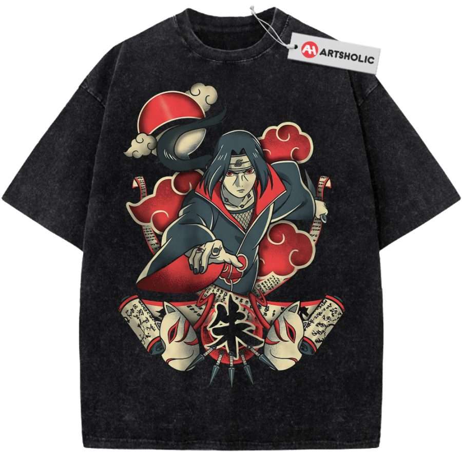 Alternative view of Itachi Uchiha Shirt, Naruto Shirt, Anime Shirt, Vintage T-Shirt