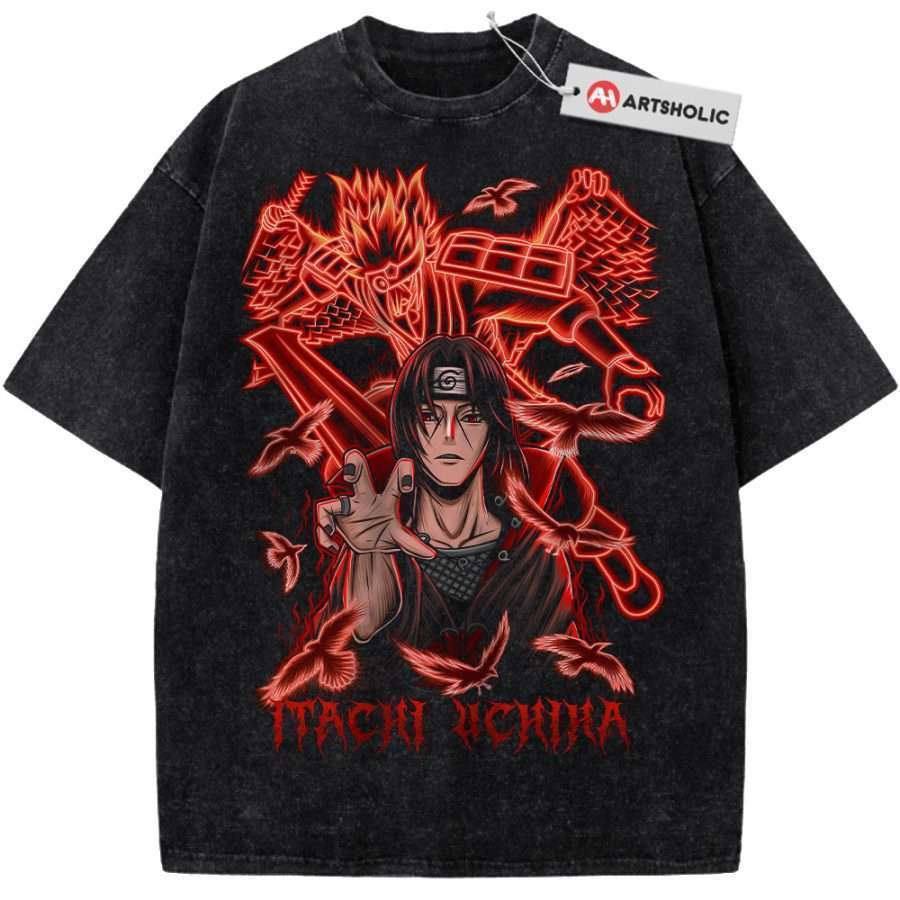 Alternative view of Itachi Uchiha Shirt, Naruto Shirt, Anime Shirt, Vintage T-Shirt
