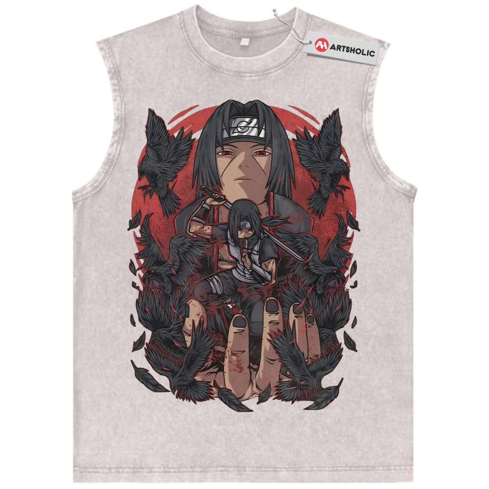 Alternative view of Itachi Uchiha Tank Top, Akatsuki Tank Top, Naruto Tank Top, Anime Tank Top, Vintage Tank Top