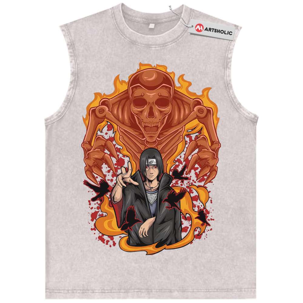 Alternative view of Itachi Uchiha Tank Top, Akatsuki Tank Top, Naruto Tank Top, Anime Tank Top, Vintage Tank Top