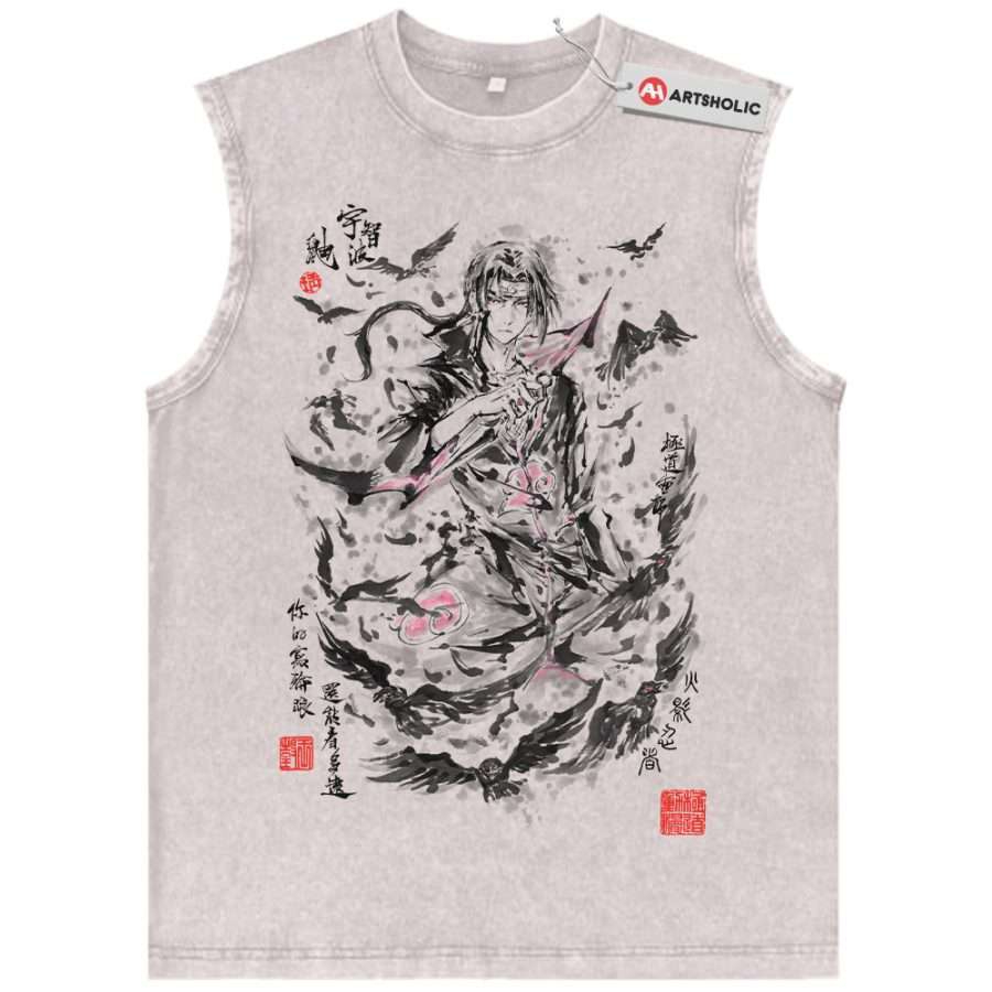 Alternative view of Itachi Uchiha Tank Top, Akatsuki Tank Top, Naruto Tank Top, Anime Tank Top, Vintage Tank Top