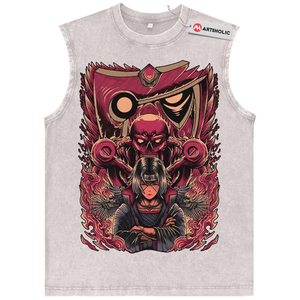 Alternative view of Itachi Uchiha Tank Top, Akatsuki Tank Top, Naruto Tank Top, Anime Tank Top, Vintage Tank Top
