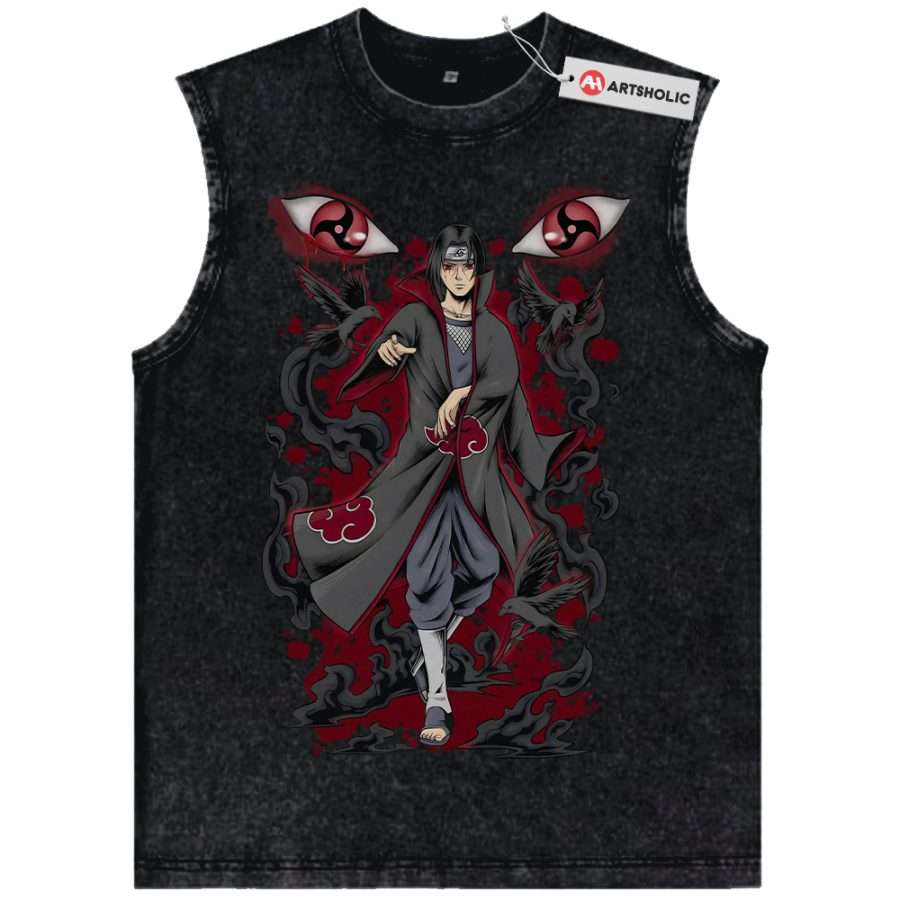 Alternative view of Itachi Uchiha Tank Top, Akatsuki Tank Top, Naruto Tank Top, Anime Tank Top, Vintage Tank Top