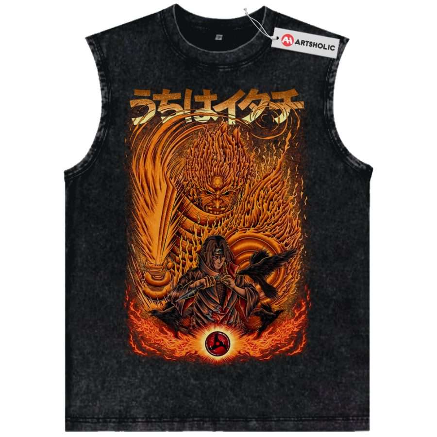 Alternative view of Itachi Uchiha Tank Top, Naruto Tank Top, Anime Tank Top, Vintage Tank Top
