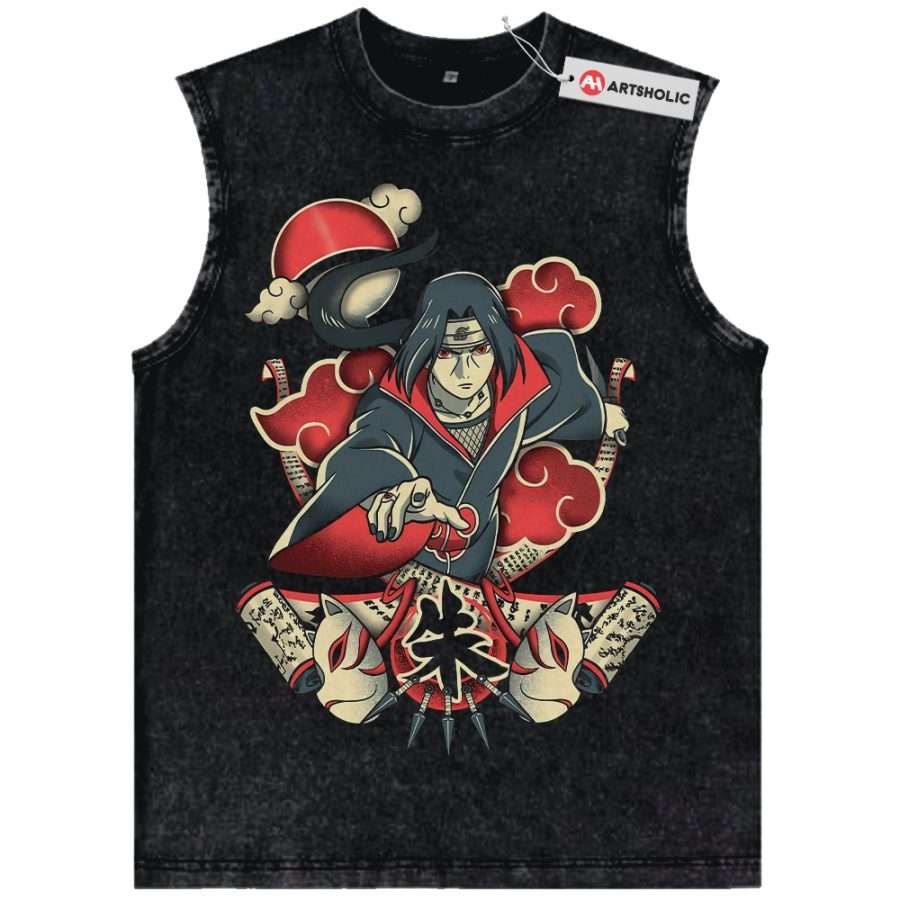 Alternative view of Itachi Uchiha Tank Top, Naruto Tank Top, Anime Tank Top, Vintage Tank Top