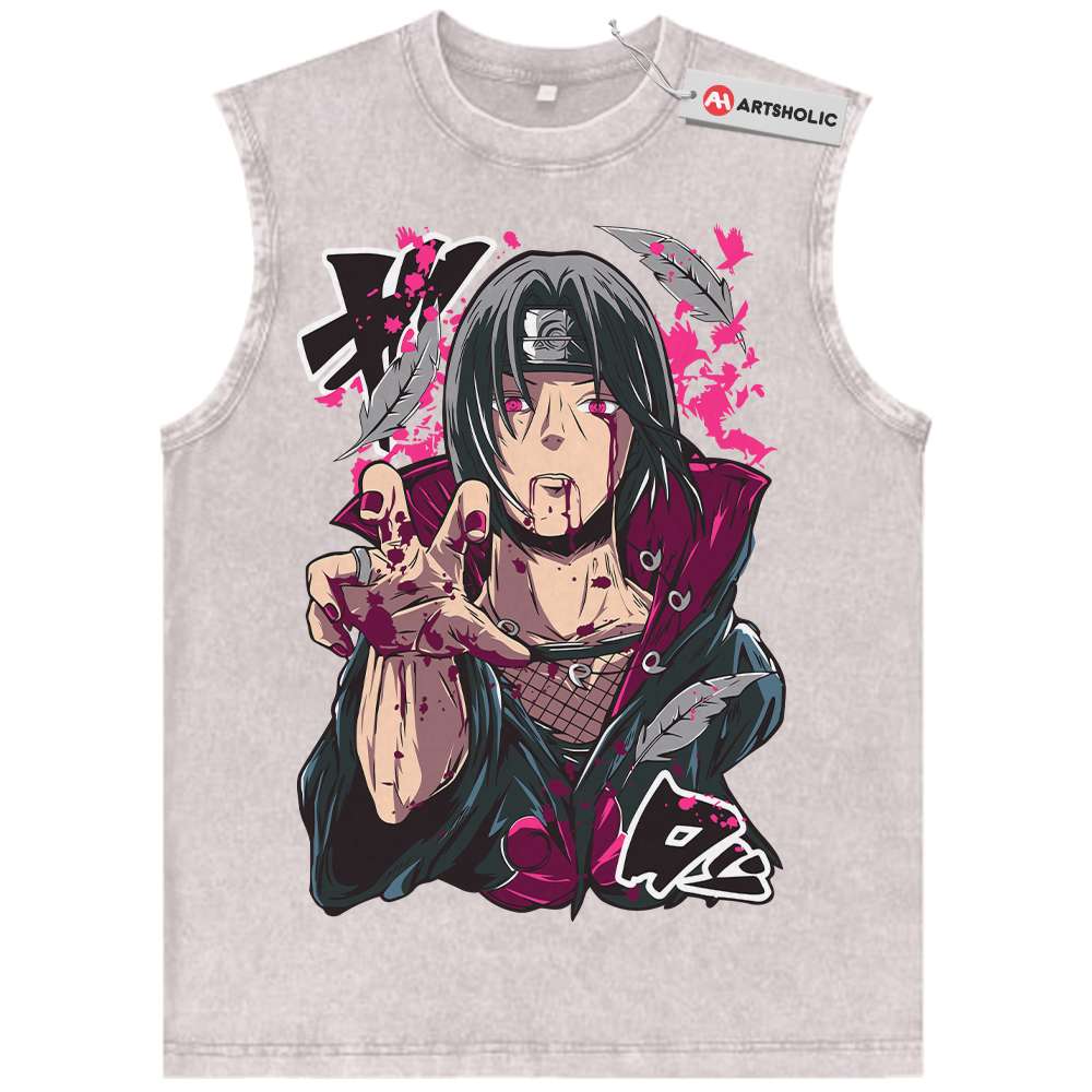 Alternative view of Itachi Uchiha Tank Top, Naruto Tank Top, Anime Tank Top, Vintage Tank Top