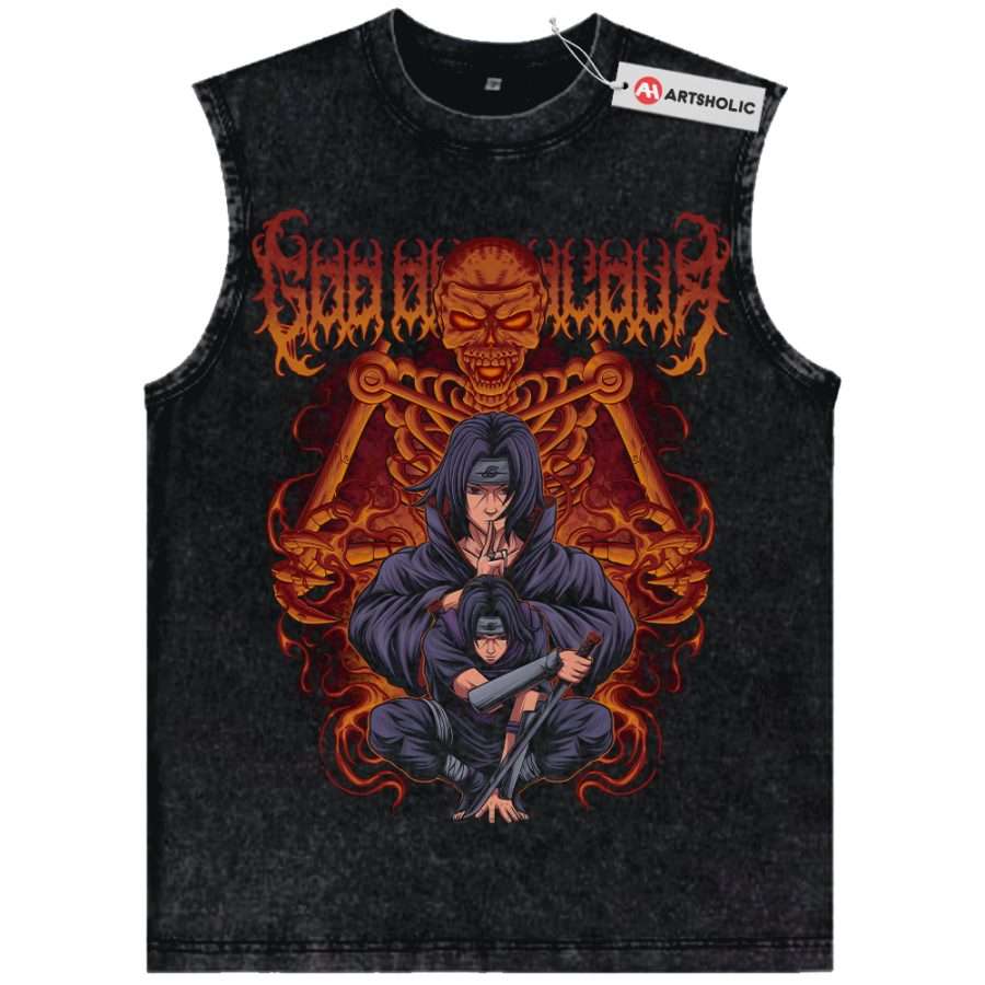 Alternative view of Itachi Uchiha Tank Top, Naruto Tank Top, Anime Tank Top, Vintage Tank Top